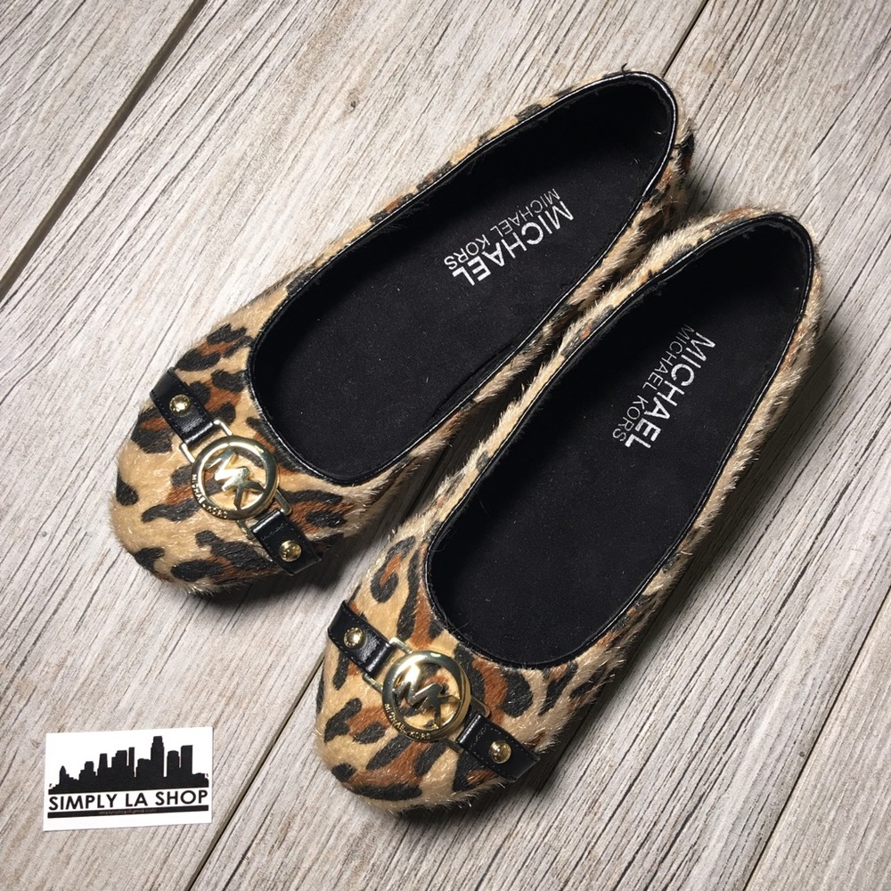 Kids cheetah print flats